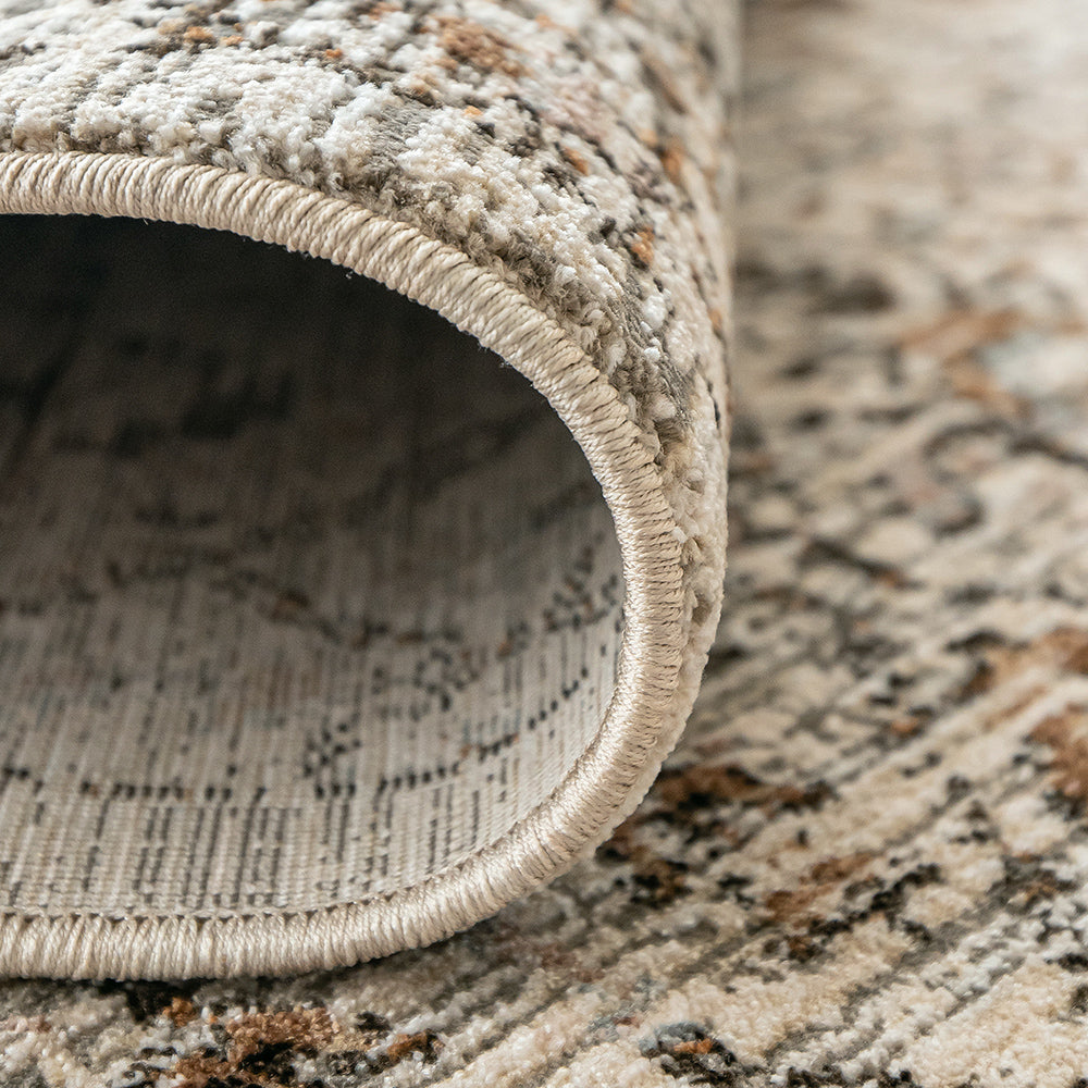 Adriana Goldberg - Beige & Rust Faded Traditional Diamond Pattern Carpet | Carpet Centre