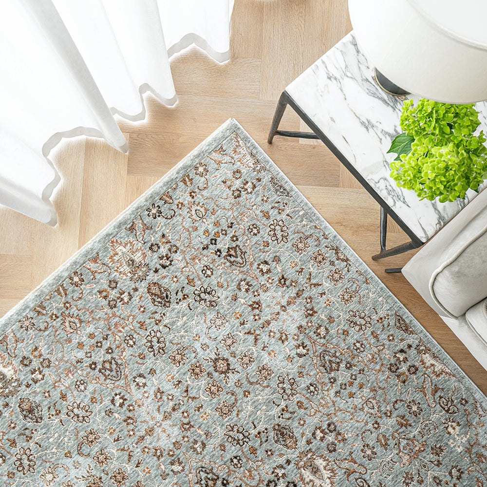 Albert Azure - Faded Tradional Pattern Carpet | Carpet Centre