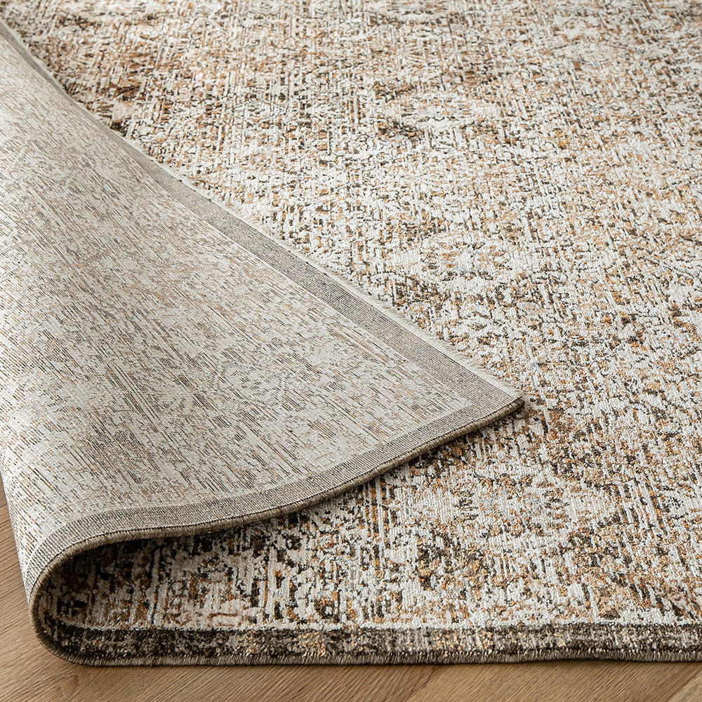 Albert Sandy -Faded Traditional Repeating Pattern Carpet with Shiny Highlights | Carpet Centre