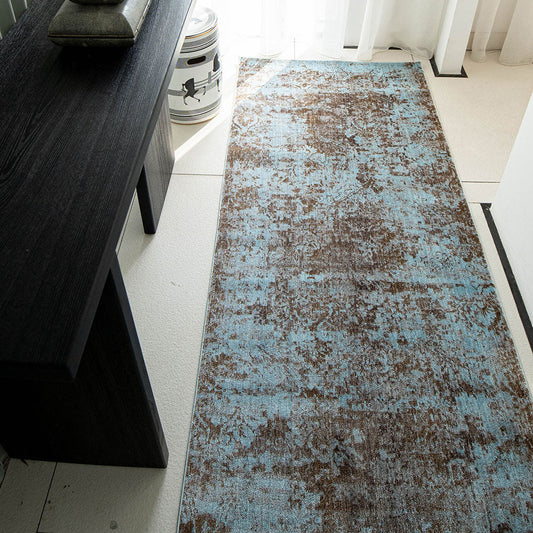 Alexander Sage - Turquoise Brown Distressed Runner | Carpet Centre