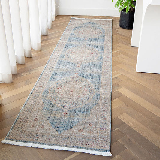 Alexander Sky - Pale Blue Oriental Hallway Carpet Runner | Carpet Centre