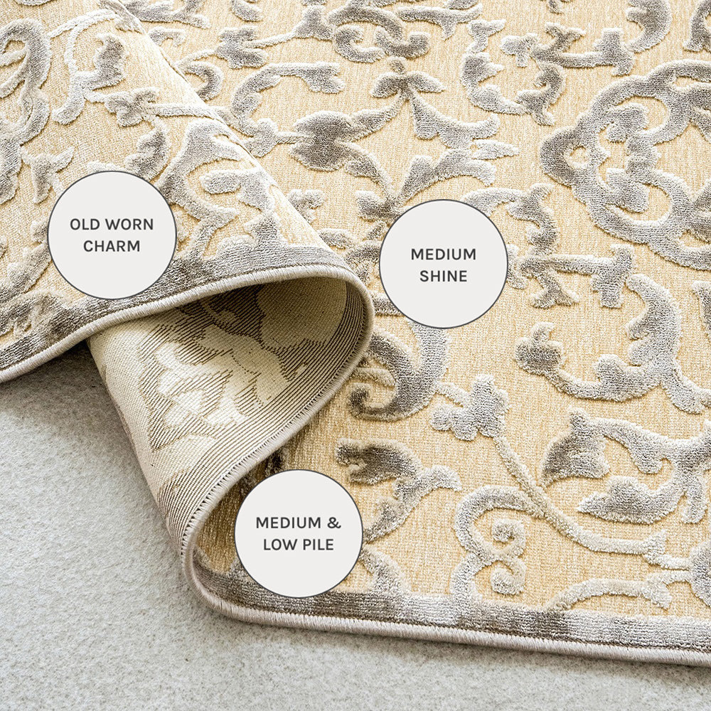 Argento Cream - Floral Carpet In Shades Of Beige & Ivory | Carpet Centre