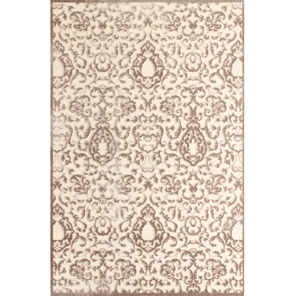 Argento Cream - Beige Floral Carpet with Ornate Raised Leaf and Teardrop Pattern | Carpet Centre