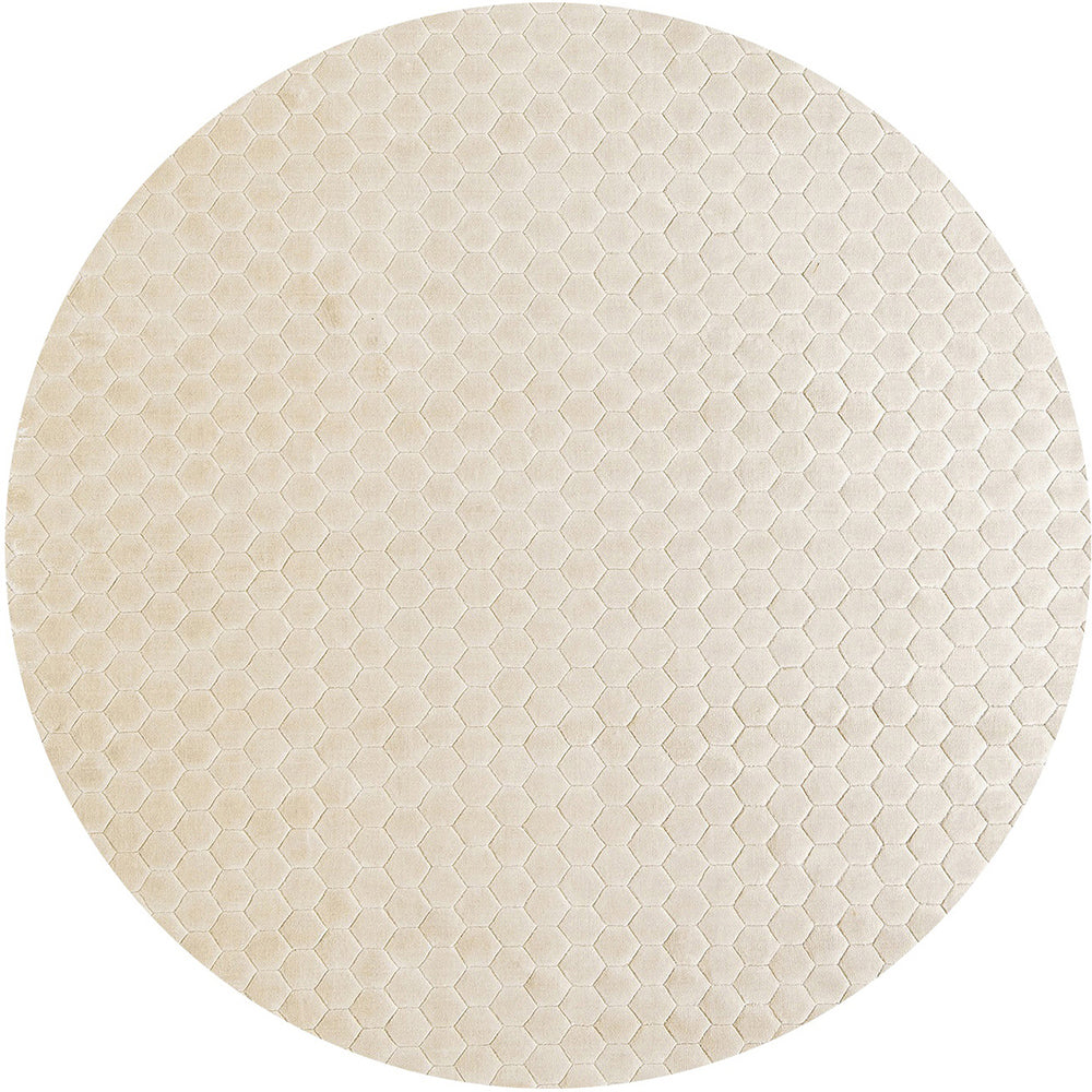 Beckett Bianca - Round Rug In Ivory & Cream Color | Carpet Centre