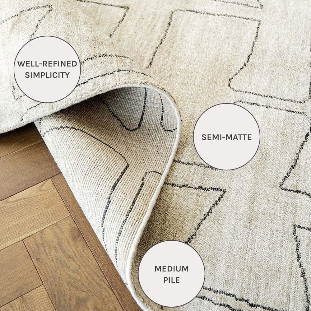Caleb Ebony - Semi Matte Carpet in Pearl Grey Lines| Carpet Centre