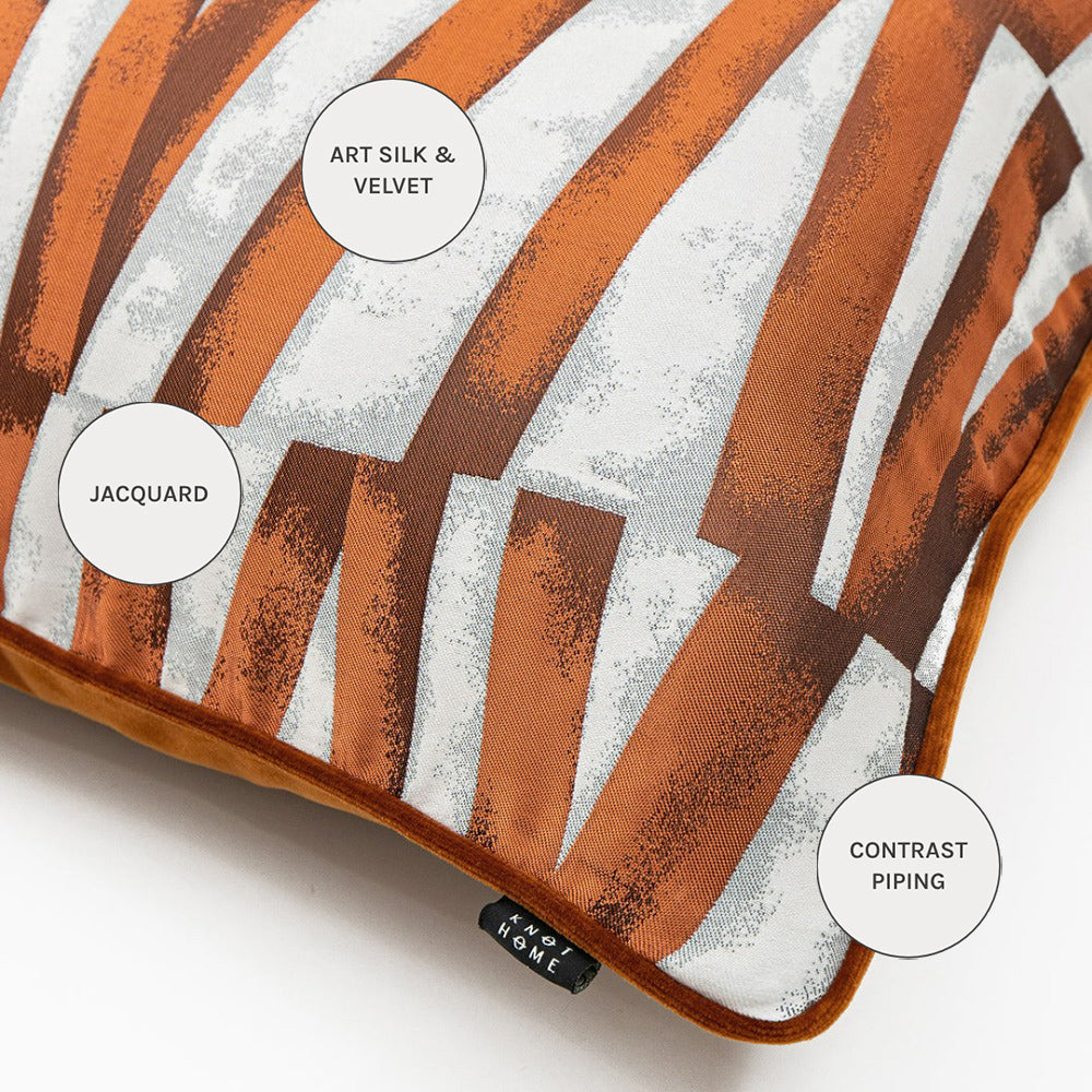Orange, White & Grey 3D Pattern Cushions | Carpet Centre