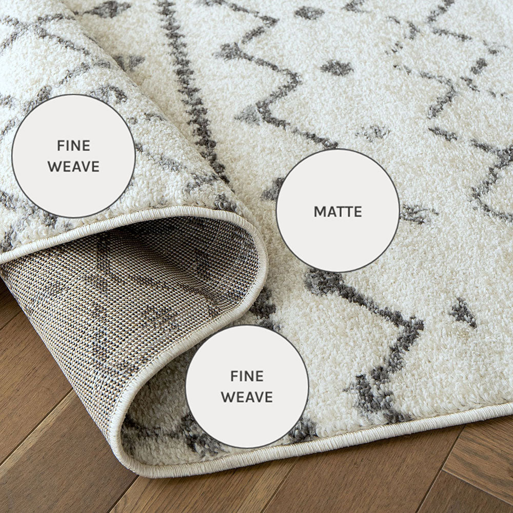 Conrad Ebony - White & Grey Folk Design Carpet | Carpet Centre