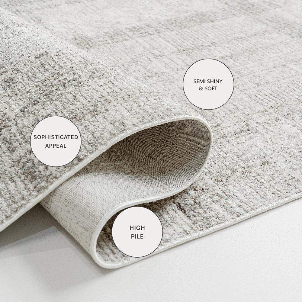 Ada Ivory Plaid Pattern Ivory Carpet | Carpet Centre