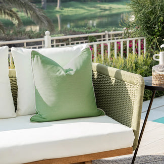 Aelia Fern Soft Solids Forest Green Cushion | Image 3