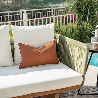 Aelia Clay Ii Smooth Frame Rust Lumbar Cushion | Image 2