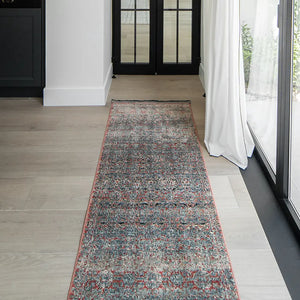 Sheldon Rosso Traditional Faded Patterned Runner | Image 1