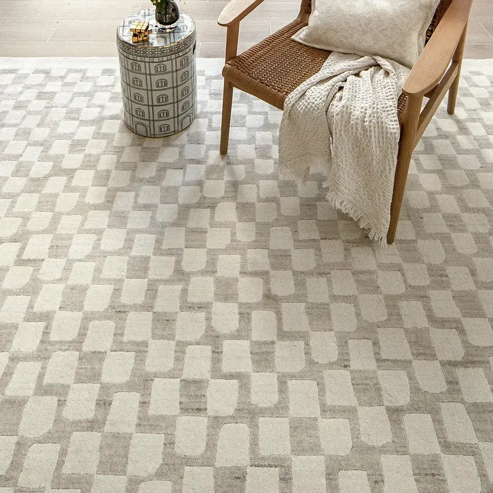 Chess Pattern Rug Chess Dune - Small Squares Pattern Round Rug | Carpet Centre