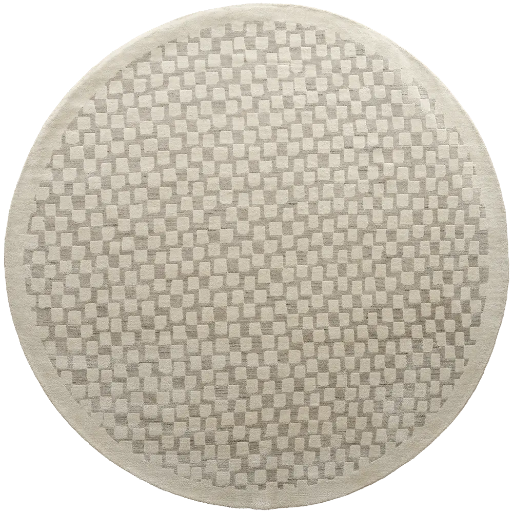 Chess Pattern Rug Chess Dune - Small Squares Pattern Round Rug | Carpet Centre