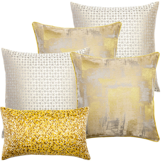 Ivan Bundle - Gold & Silver Patterned Cushion Set
| Carpet Centre