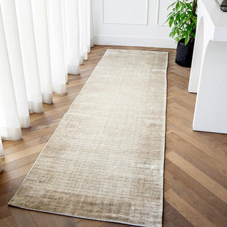 Luna Sandy Runners Carpet - Mesh Pattern Bordered | Carpet Centre