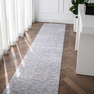 Savanna Sky Runners Carpet - Boho Style Blue Beige Shaded Carpet | Carpet Centre