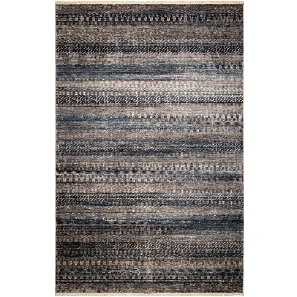 Alexander Ashton - Blue & Grey Striped Carpet with Hints Of Brown and Beige | Carpet Centre