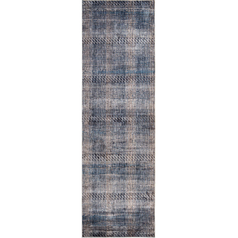 Alexander Ashton - Blue & Grey Striped Runner | Carpet Centre