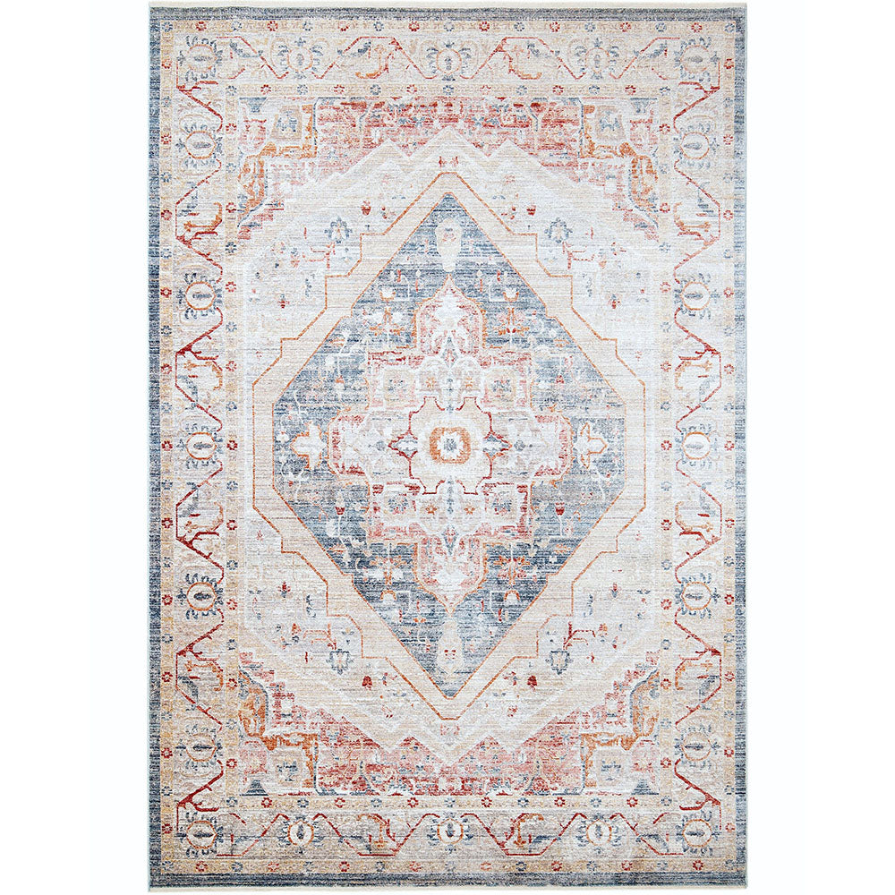 Alexander Rouge - Distressed Turkish Carpet with Diamond-Shaped Design | Carpet Centre
