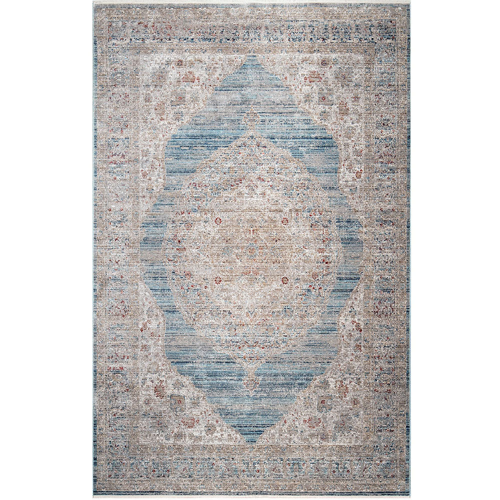 Alexander Sky - Pale Blue Oriental Carpet In Shades Of Beige and Blue, with Red Accents | Carpet Centre