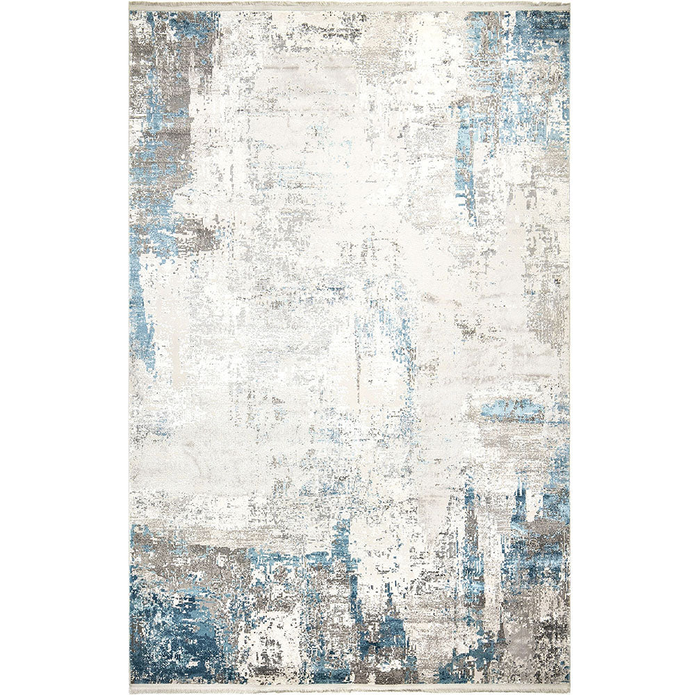 Athena Sky- Faded Abstract Carpet Brushstrokes Pattern | Carpet Centre