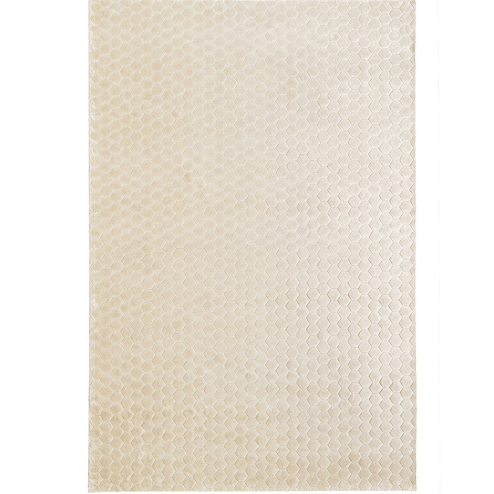 Beckett Bianca - Honeycomb Pattern Cream Runner Carpet | Carpet Centre