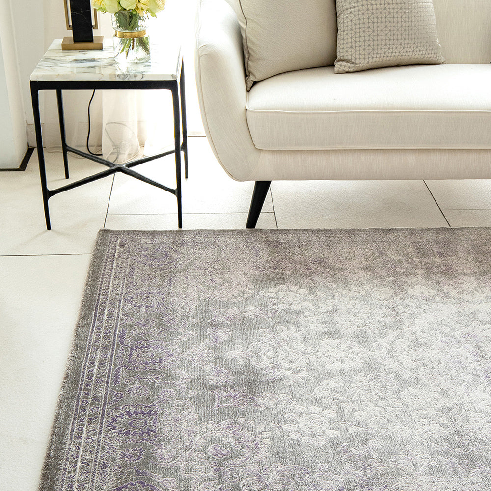 Bianca Grey 402G - Faded Medallion Pattern Vintage Carpet | Carpet Centre