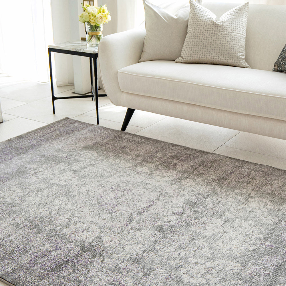 Bianca Grey 402G - Faded Traditional Medallion Carpet | Carpet Centre
