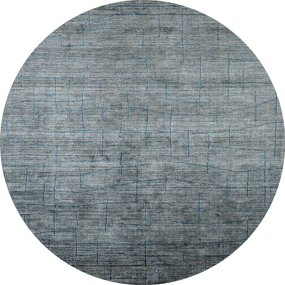 Caleb Ashton - Semi Matte Grey Round Rug | Carpet Centre