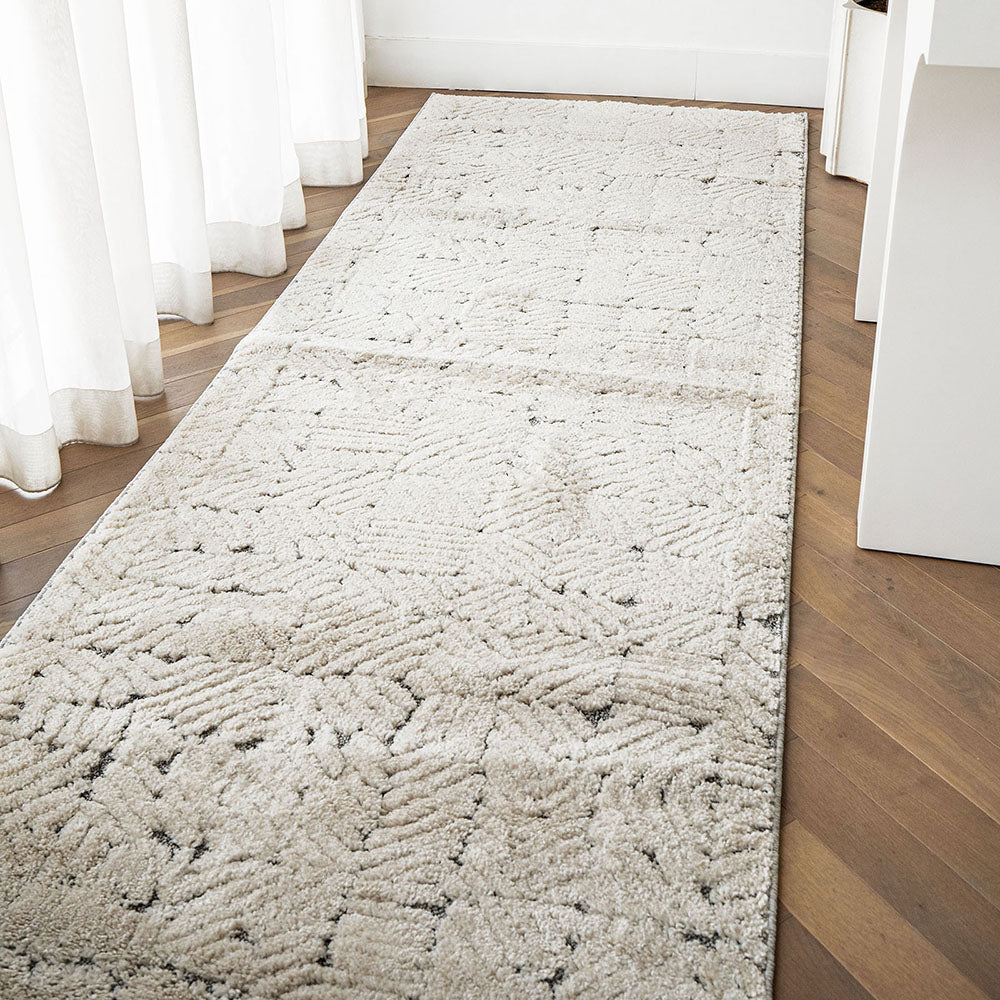Conrad Sandy - Square Patterned Fuzzy Carpet | Carpet Centre