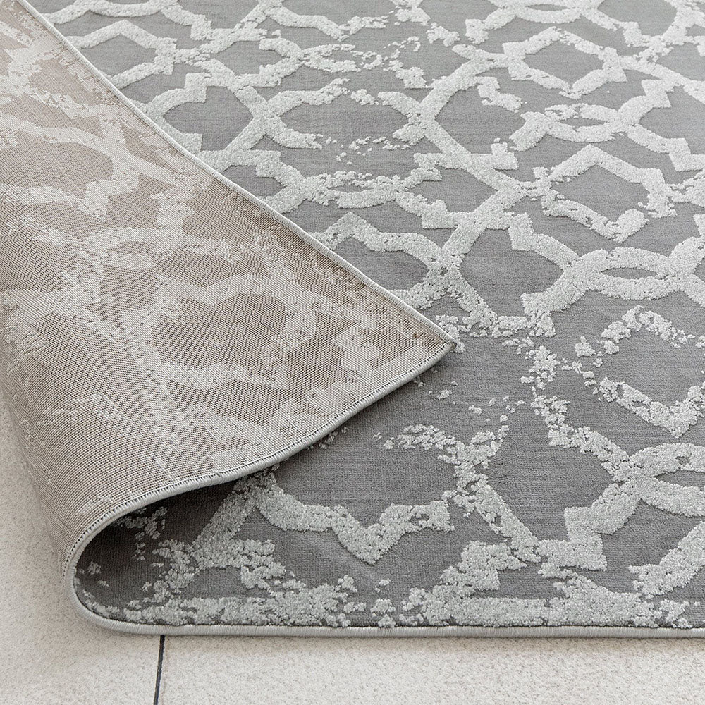 Cooper Ashton - Grey and White Trellis Carpet  | Carpet Centre