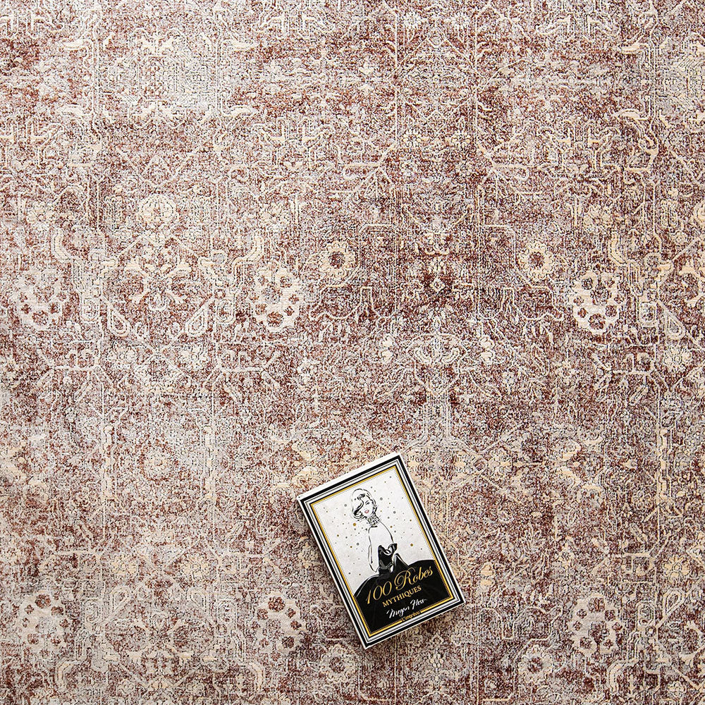 Harper Rosso - Distressed Traditional Beige Red Carpet | Carpet Centre